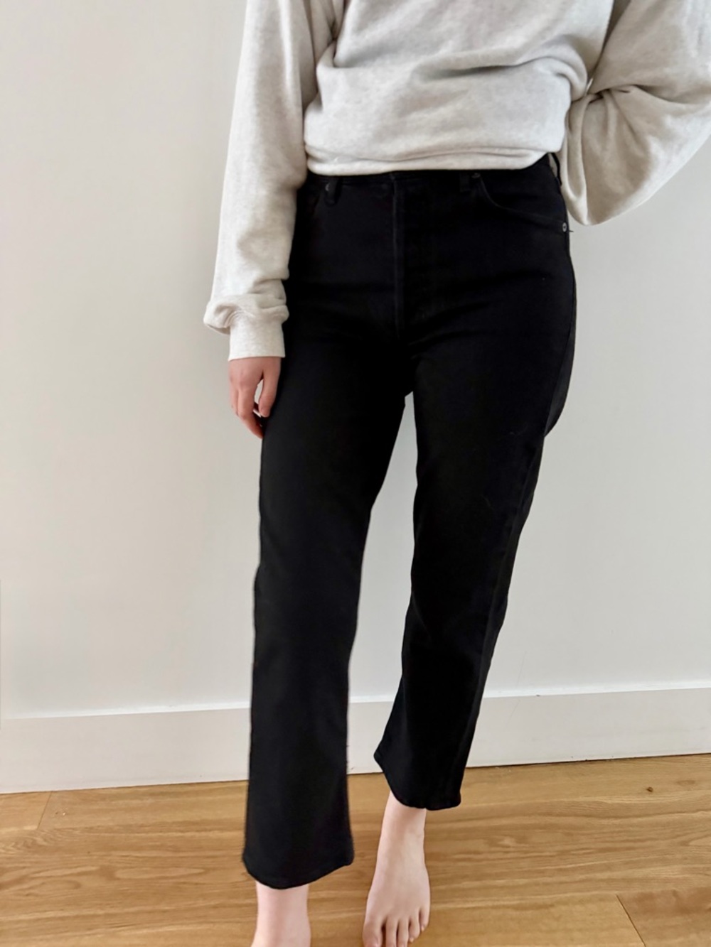 CITIZENS OF HUMANITY Charlotte high-rise straight cropped jeans Black - 27